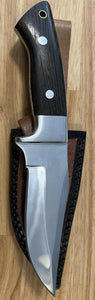 Hunting Knife with Brown Wood Handle