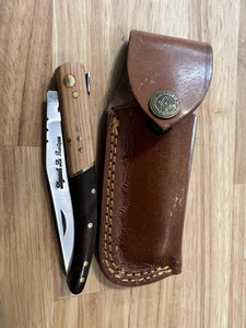 Pocket Knife with White Oak & Black Walnut Wood Handle