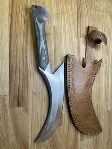 Skinning Knife with Green Wood Handle