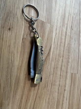 Load image into Gallery viewer, Keychain Knife with Solid Wood Handle &amp; Wine Opener
