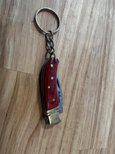 Load image into Gallery viewer, Keychain Knife with Solid Wood Handle
