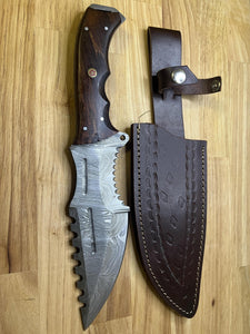 Damascus Knife with Wood Handle Copy
