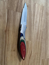 Load image into Gallery viewer, Pocket Knife with Mutli Colored Wood Handle
