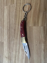Load image into Gallery viewer, Keychain Knife with Solid Wood Handle
