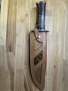 Damascus Knife with Wood & camel bone Handle