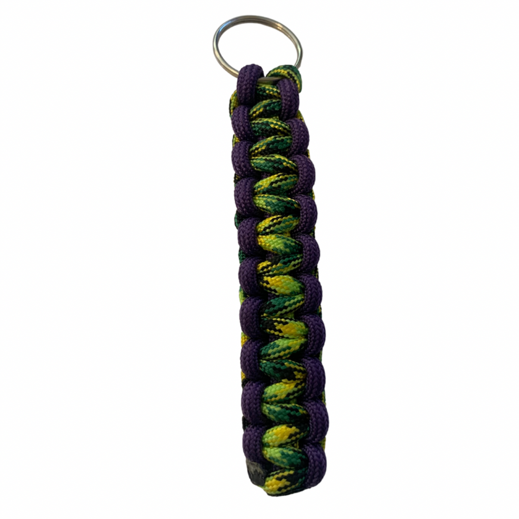 Purple, Yellow, & Green Woven Keychain
