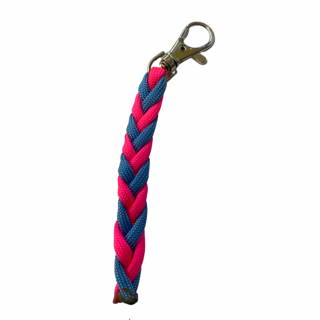 Pink & Blue Woven Keychain