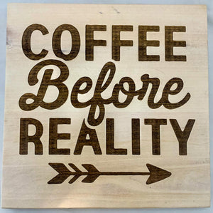 'Coffee before reality' Wall Art White