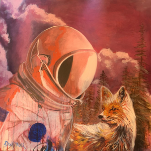 Astronaut and Fox Painting