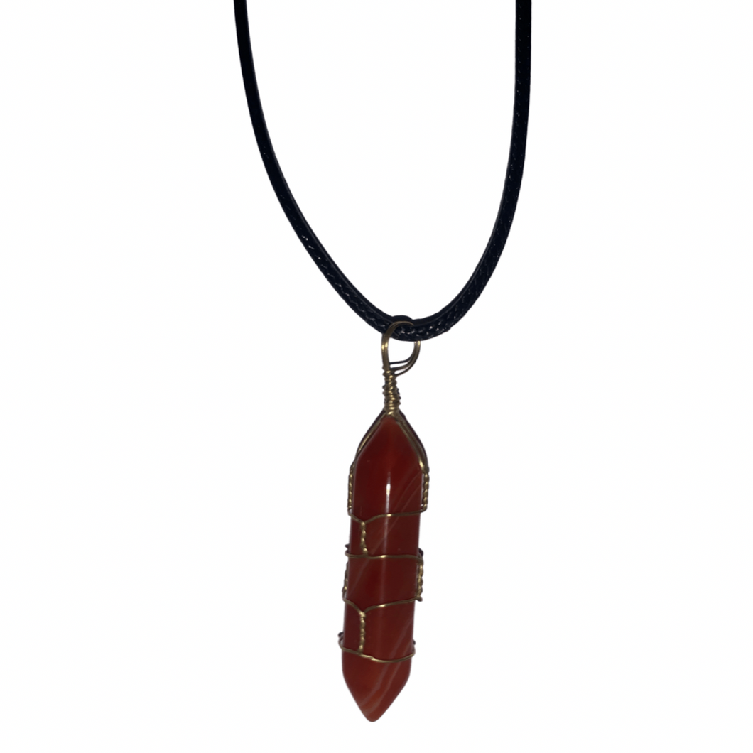 Carnelian on Black Cord: Physical Wellbeing