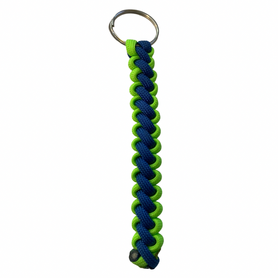 Blue-Green Woven Keychain